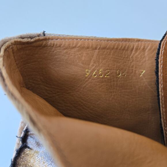 Freda Salvador NEW Ace Crushed Velvet Lace Up Mid Heel Taupe Brown Boots Size 7 - Picture 10 of 13